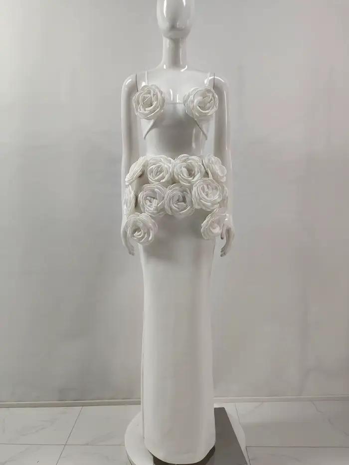Robe longue à bandes pour femmes, couleur noir et blanc, Sexy, sans manches, col en v, moulante, 2 p