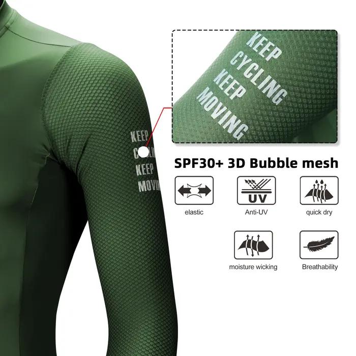 DAREVIE Maillot de cyclisme respirant à manches longues pour hommes et femmes, maille à bulles 3D, p