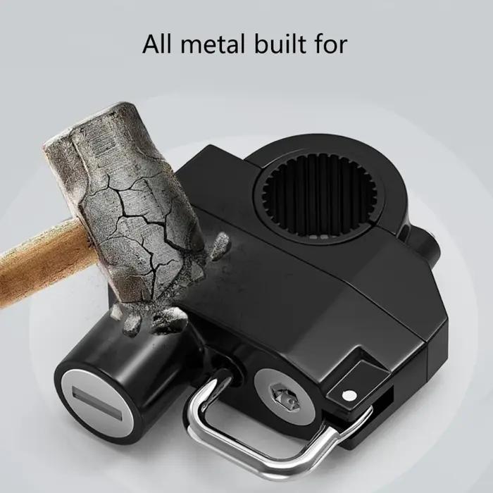 Verrou pour casques de moto en alliage d'aluminium noir sécurisant et pratique pour les motards et les aventuriers