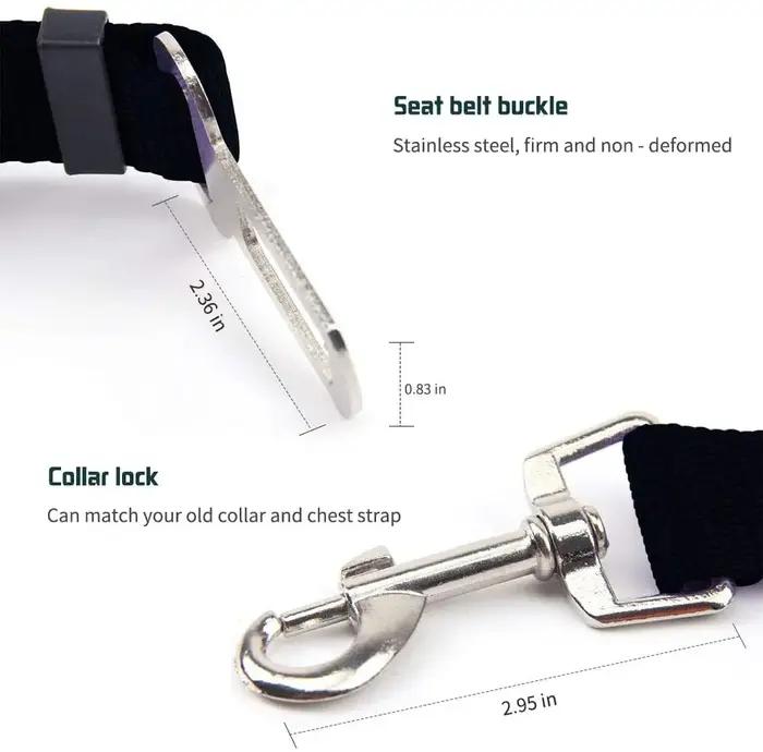 Ceinture de sécurité réglable pour animaux de compagnie (chats et chiens) pour voiture