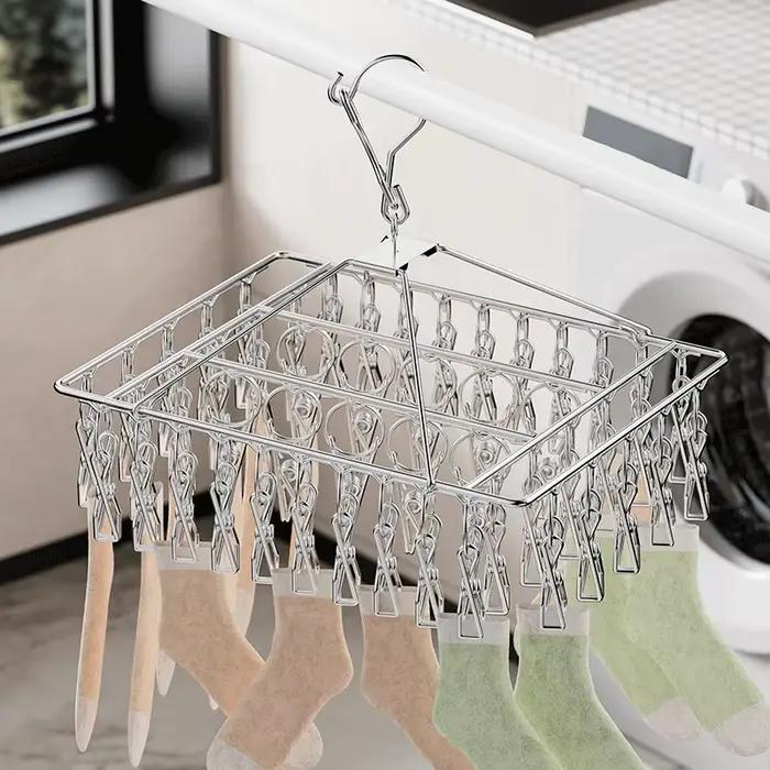 Étendoir à linge en acier résistant au vent multifonctionnel pour vêtements, soutiens-gorge, serviettes et chaussettes pour intérieur occasions spéciales