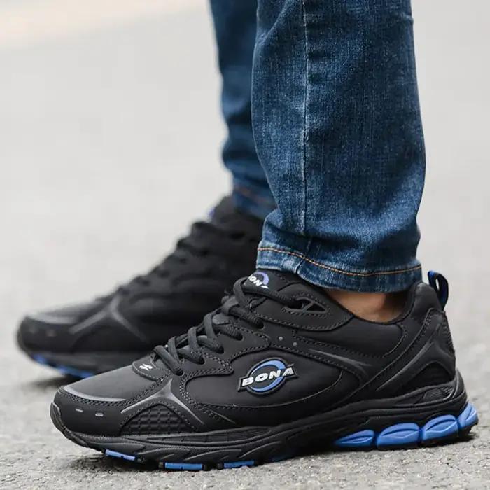 BONA nouveau Style classique hommes chaussures de course à lacets hommes chaussures de Sport en cuir