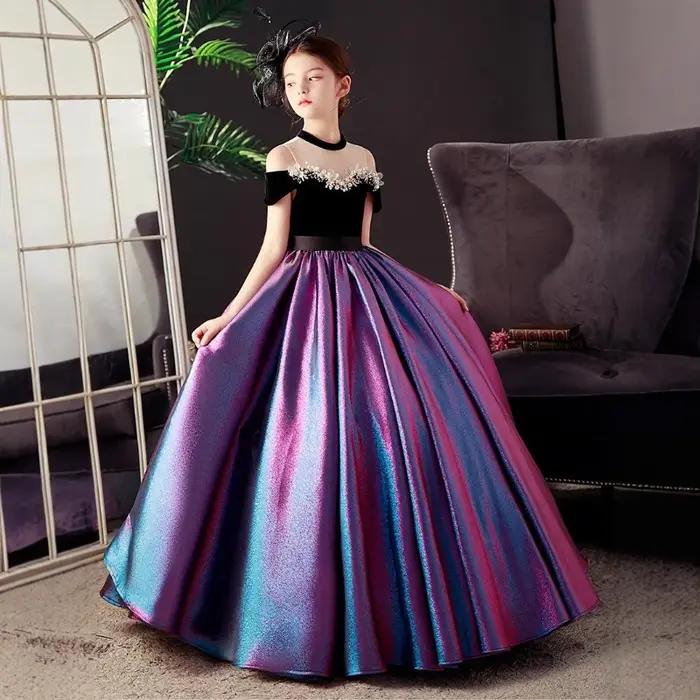 Nouvelle Robe de Soirée Élégante Noire pour Filles