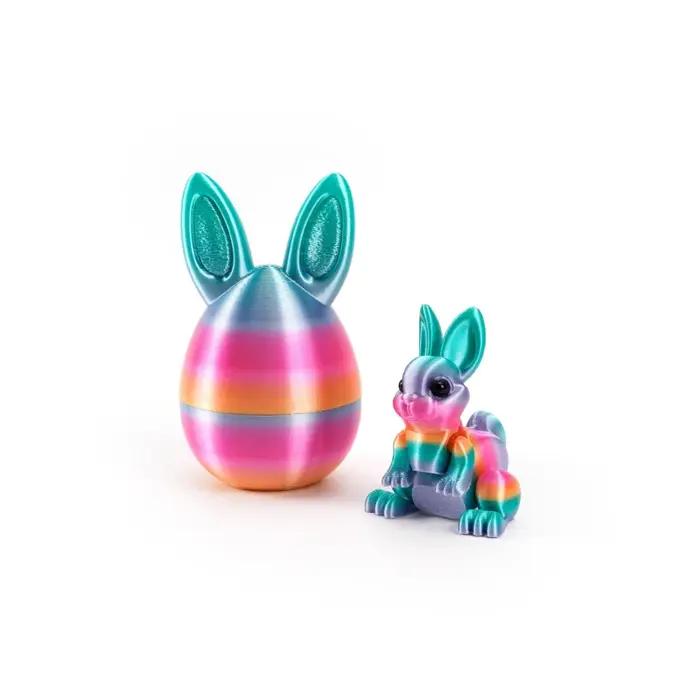 Modèle d'oeuf de lapin 3D imprimé en 3D articulations mobiles décoration artisanale jouet anti stress flexible pour enfants et adultes occasions spéciales
