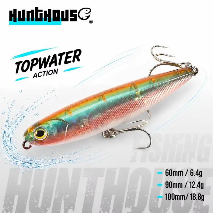 Leurre de pêche flottant de surface Hunthouse GHOST SNAKE Topwater Pencil 60/90/100mm 6.4/12.4/18.8g pour bar LW536