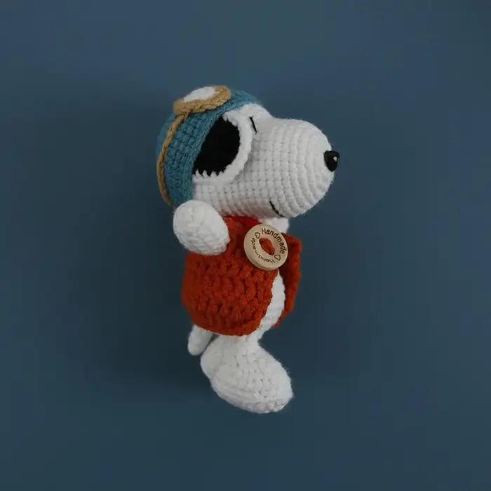 Porte-clés en peluche tissé à la main chien mignon crochet fil laine décoration créative cadeau anniversaire occasions spéciales