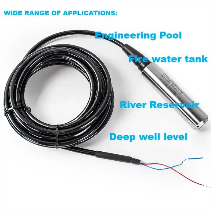 Transmetteur de niveau de liquide hydrostatique, plage 0-500M, 4-20mA 0-10V 0-3.3V, sortie capteur d