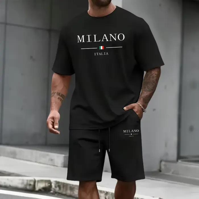 Ensemble de survêtement homme : T-shirt à manches courtes et short de sport – Collection été 2026 – Style italien –