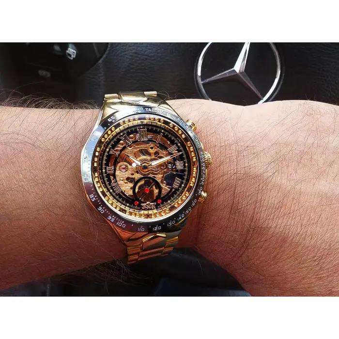Montre Winner Mechanical Skeleton - Design sport luxueux, montre automatique pour homme avec cadran squelette