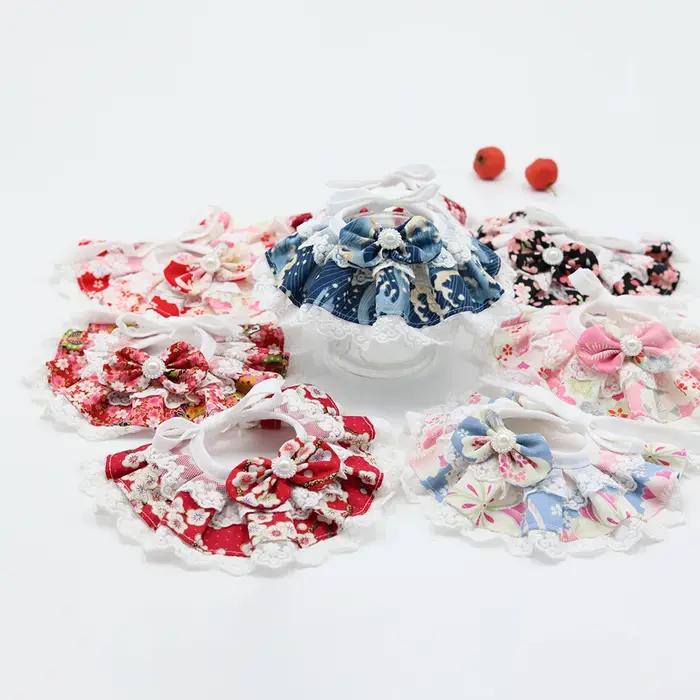 Bandana réglable en coton de Style japonais pour chien