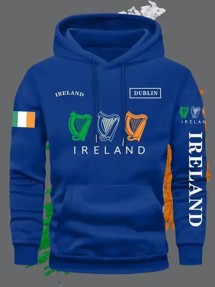 Sweat-shirt à capuche unisexe avec drapeau d'irlande