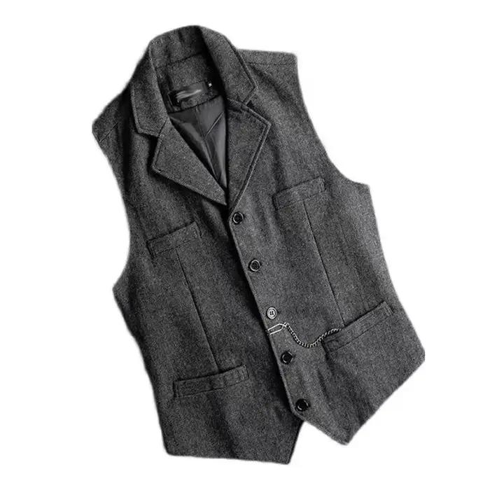 Peaky Blinders britannique rétro Dandy hommes d'affaires coupe ajustée à chevrons costume gilet décontracté formel