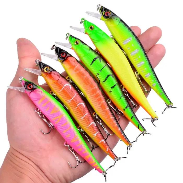 Leurre minnow rigide pour la pêche,appât artificiel flottant, d'achigan, style crankbait, pour broch