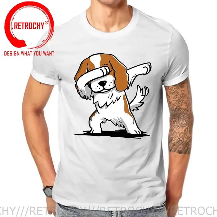 Dab Cavalier King Charles Spaniel T-shirt pour homme, impression d'anime drôle, chien Dab Cavalier, adolescent, t-shirt de dessin animé pour homme