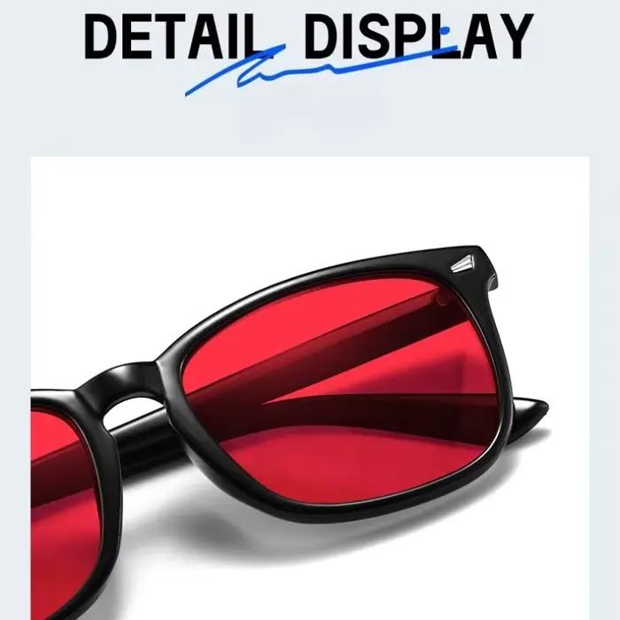 VIVIBEE classique rouge lentille bleu lumière bloquant lunettes carré hommes meilleur sommeil Anti f