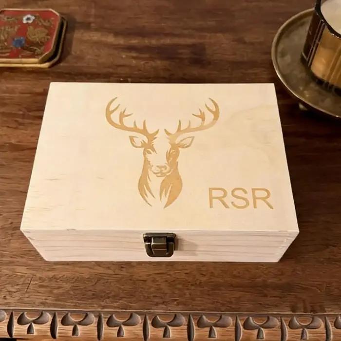 Boîte à souvenirs vintage Hunter avec 20 compartiments