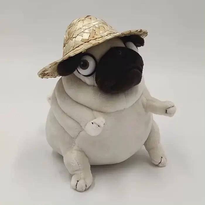 Kawaii jouets en peluche 15 cm chien l'elfe gros carlin assis carlin chiens jouet poupées en peluche pour enfants enfants cadeau d'anniversaire poupées