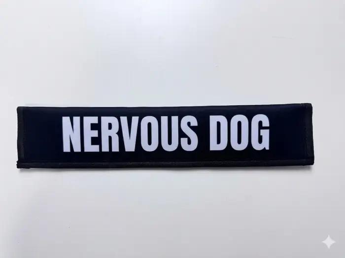 Manchon de laisse pour chien en néoprène double face « Chien Nervieux » – Avertissement pour chiens