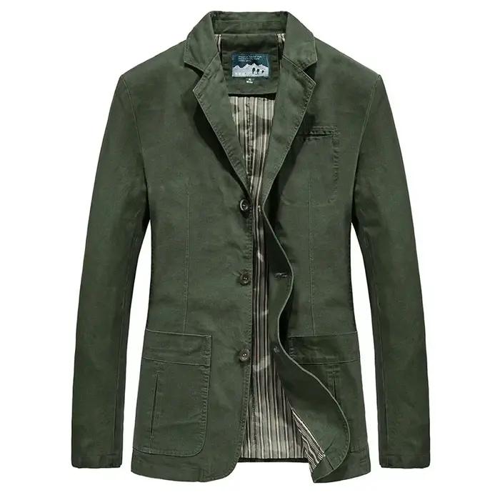Nouveaux vêtements d'automne pour hommes. Veste d'affaires en coton pour hommes européens et américains, manteau décontracté à col de costume décontracté à la mode