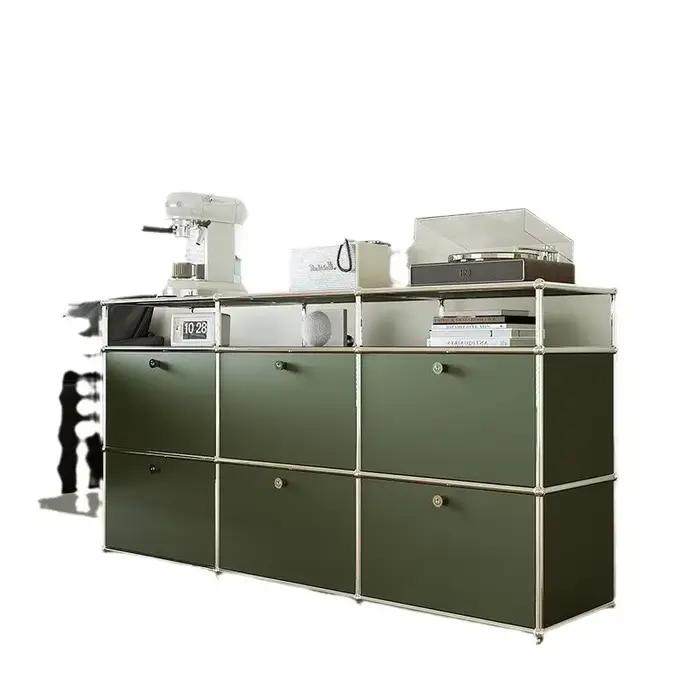 Commode moderne en acier inoxydable vert Olive, meuble TV, Module de rangement, combinaison de buffe