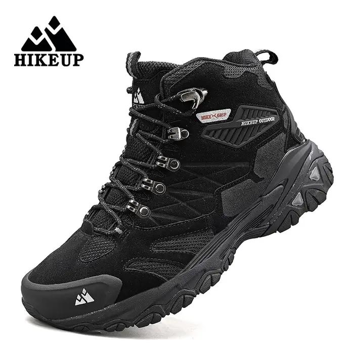 HIKEUP botte de randonnée hommes bottes de plein air daim haut Trekking Sport hommes chaussures impe