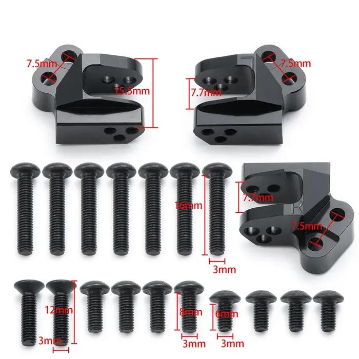 YEAHRUN – plaque de protection centrale de châssis métallique et Base d'installation de barre de traction à Code fixe pour 1/10 Axial SCX10 III AXI03007 AXI03006