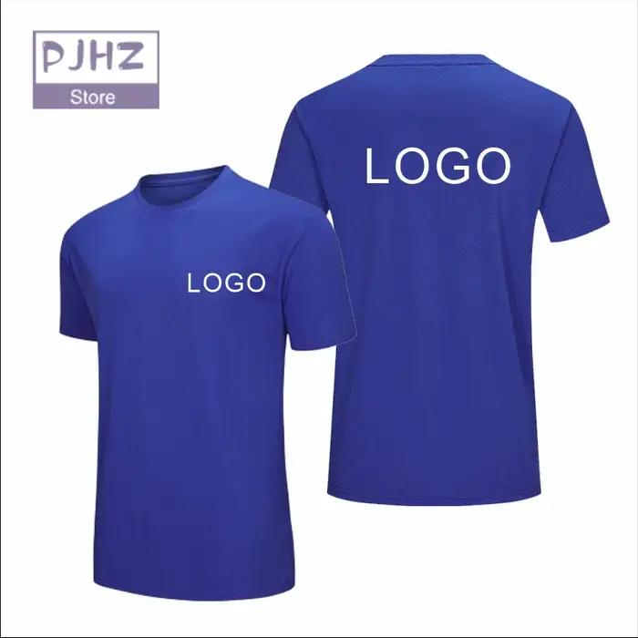 T-shirt de sport respirant à séchage rapide bon marché, course à pied, fitness, marathon, football, basket-ball, logo personnalisé, impression de broderie