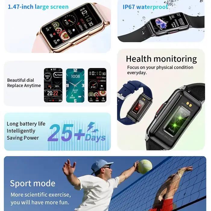 Bracelet connecté Android iOS femme homme monitoring fréquence cardiaque étanche 20+ modes sport + cadeau