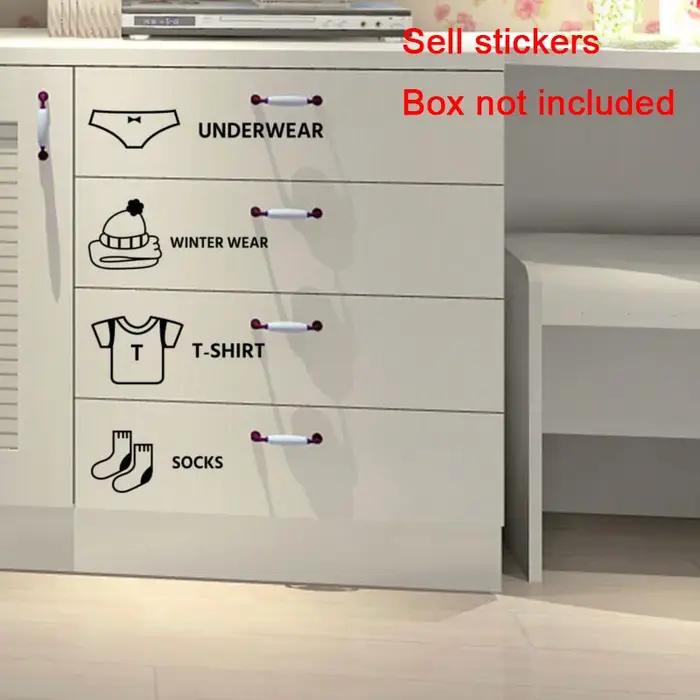 Autocollants de classification de vêtements, 7 pièces, autocollants de logo pour vêtements, étiquettes pour sous-vêtements et chaussettes, autocollants de placard pour l'organisation de la chambre des