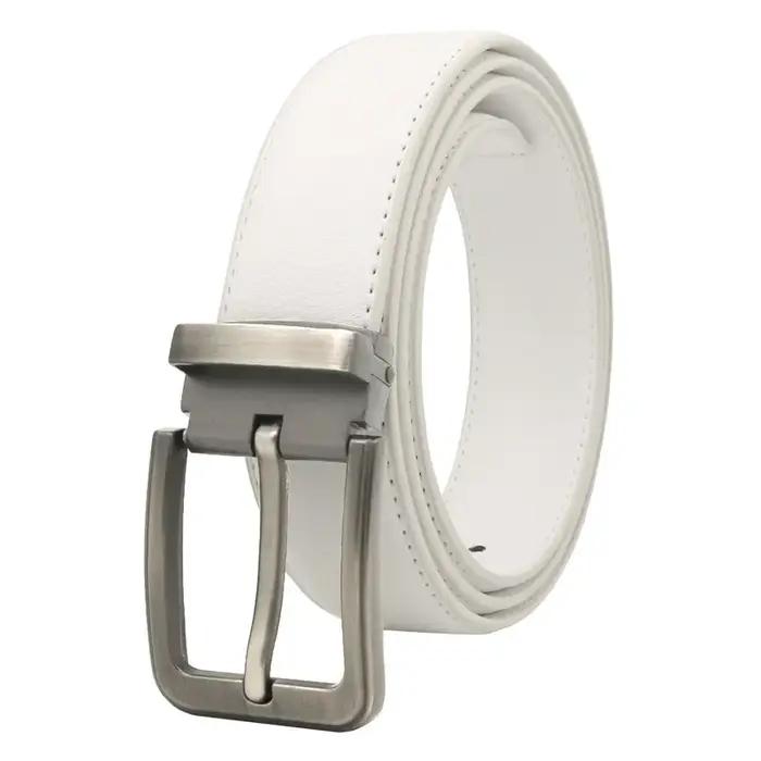 Version coréenne Golf ceinture en cuir blanc boucle ardillon pantalons pour jeunes ceinture décontra