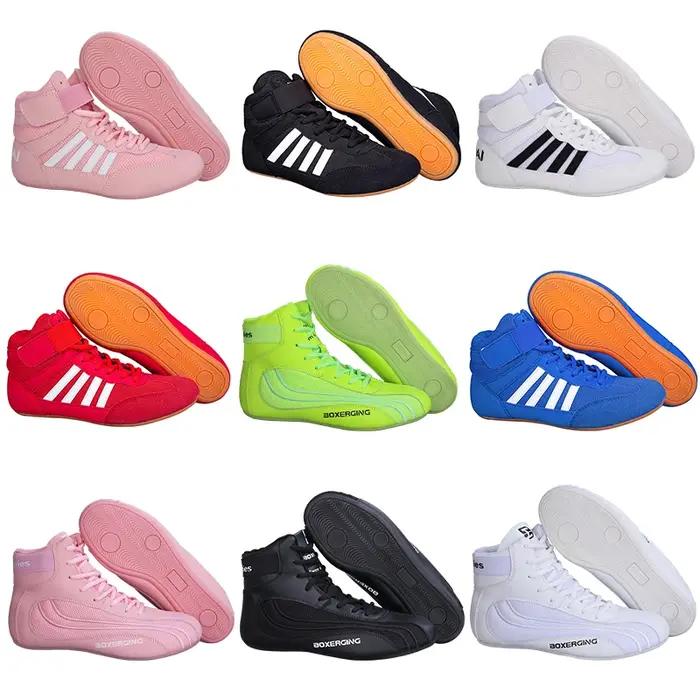 Bottes de lutte professionnelles pour hommes et femmes, 5 couleurs, chaussures de boxe, baskets anti