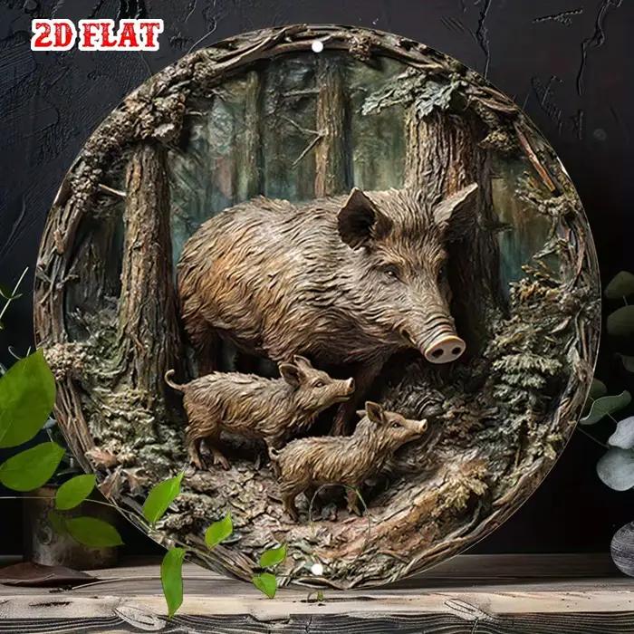 Art mural rond en aluminium