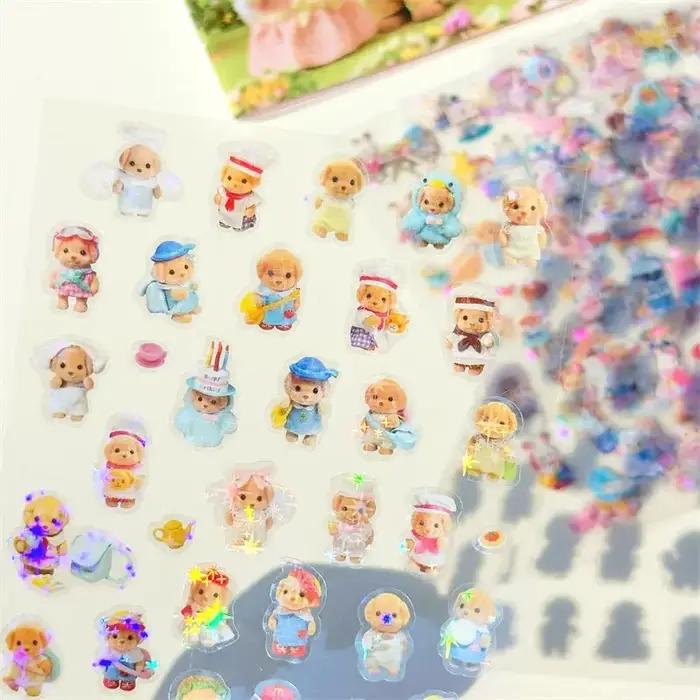 Mini autocollants de dessin animé, 8 feuilles, autocollants découpés, matériel pour manuels d'anime,