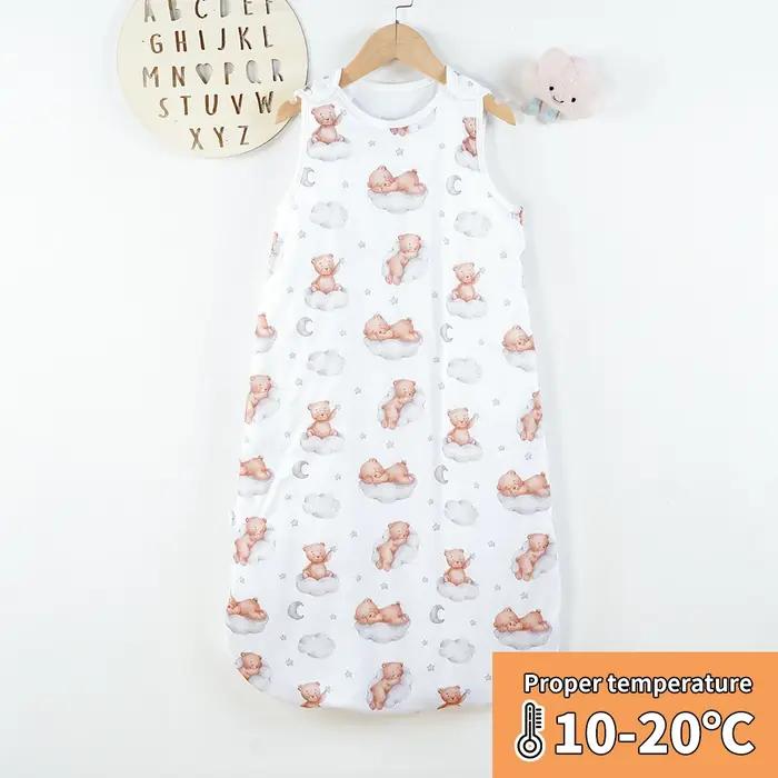 Gilet de couchage en polyester pour bébé, doux et respirant, idéal pour les nuits froides et les voyages, 1-3 ans, avec des motifs tendance, S/M/L