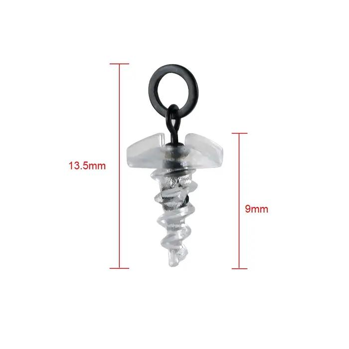 10 Pièces Vis d'appât en plastique avec Emerillons Roulant Pêche Carpe avec Anneau D-Rig Chod Rig A