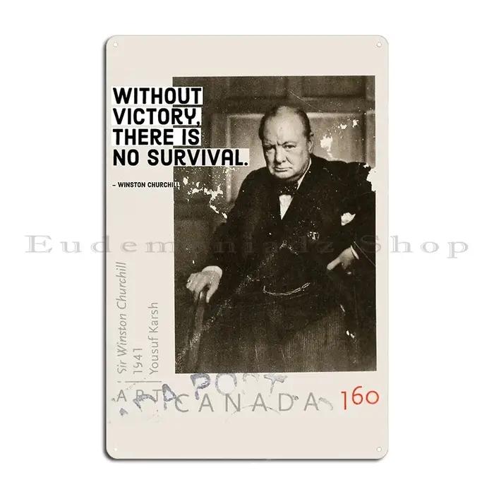 Plaque Winston Churchill Citations en Métal Vintage pour Décoration Murale Maison Occasions Spéciales
