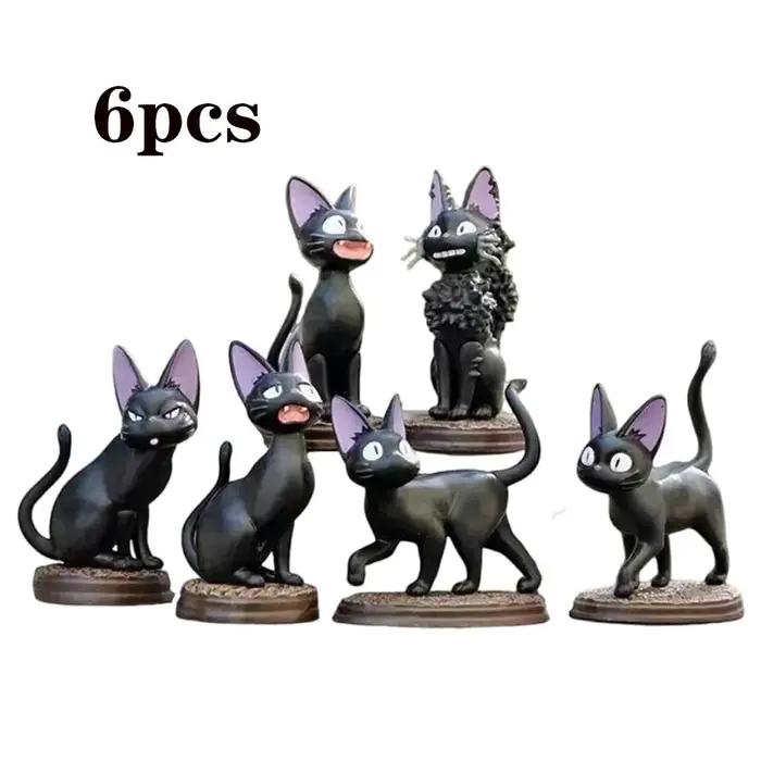 6 pièces/ensemble dessin animé chat noir Jiji Gigi Figure PVC Action jouet poupée modèle ensemble