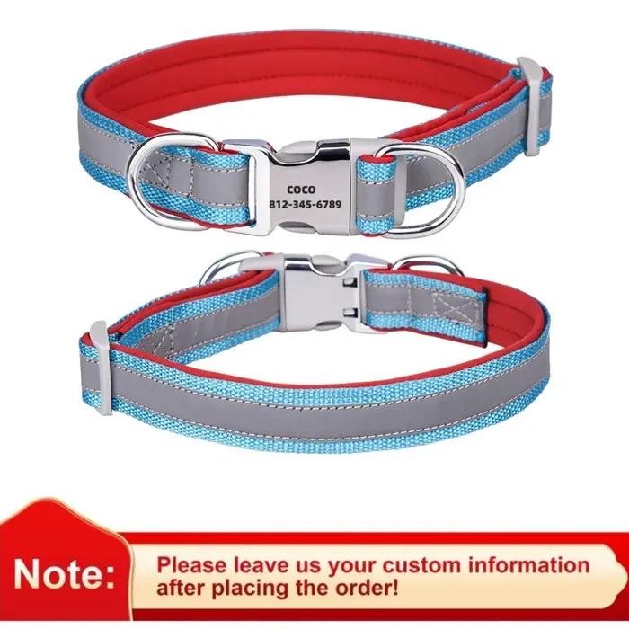 Collier de chien personnalisé réfléchissant réglable