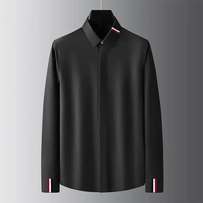 Marque vêtements hommes chemises ruban décoration à manches longues