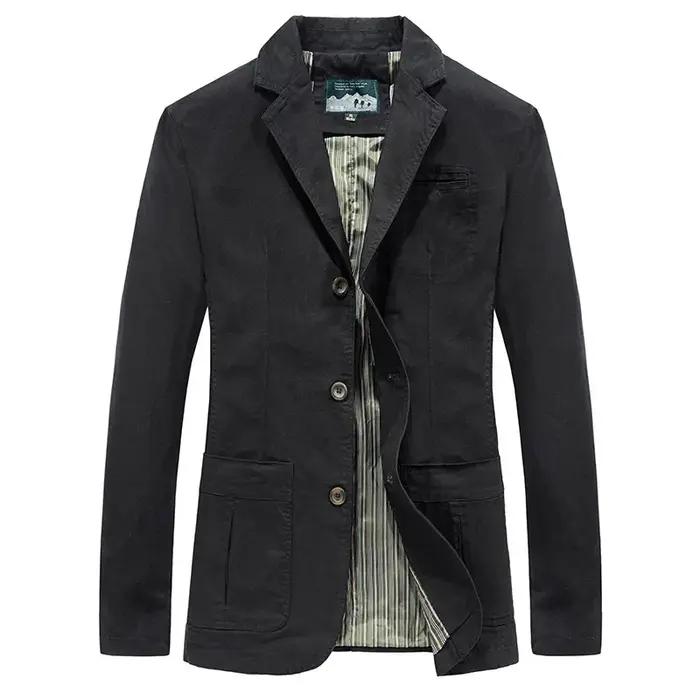 Nouveaux vêtements d'automne pour hommes. Veste d'affaires en coton pour hommes européens et américains, manteau décontracté à col de costume décontracté à la mode