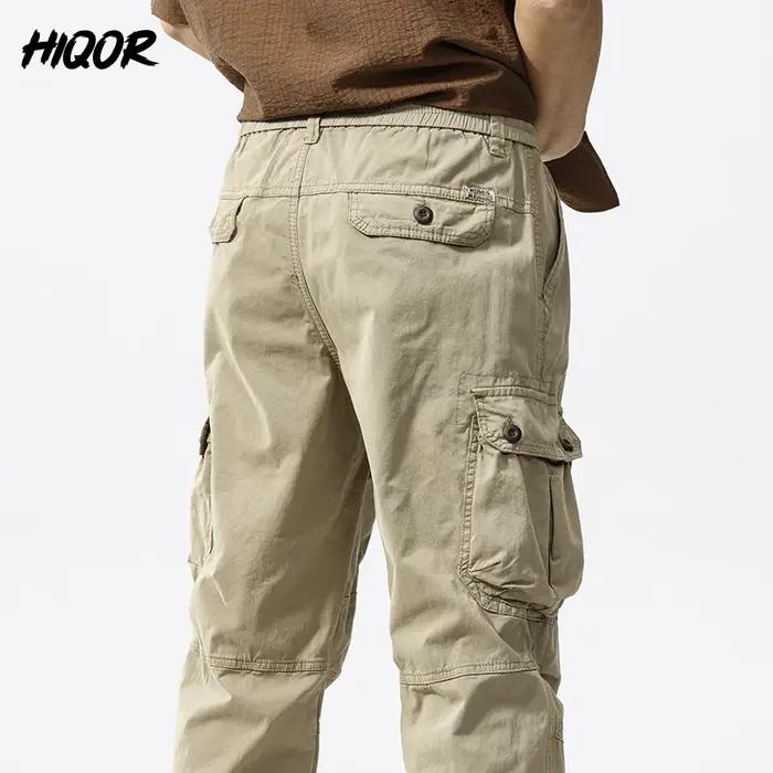 Pantalon cargo oversize homme HIQOR coton baggy travail loose outdoor Y2k casual