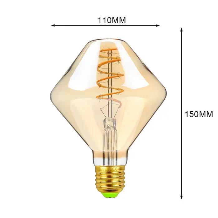 TIANFAN E27 Vintage Edison ampoule Led de forme spéciale Filament Led 4W Dimmable 220-240V