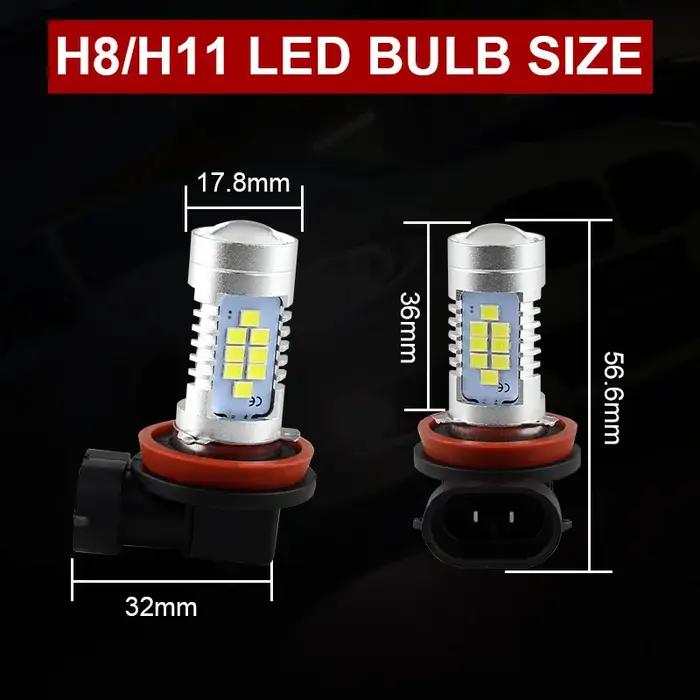 Feu antibrouillard LED Blub H11 H8, 2 pièces, pour Ford Mondeo MK4 MK5 c-max Transit Connect Flex Fu