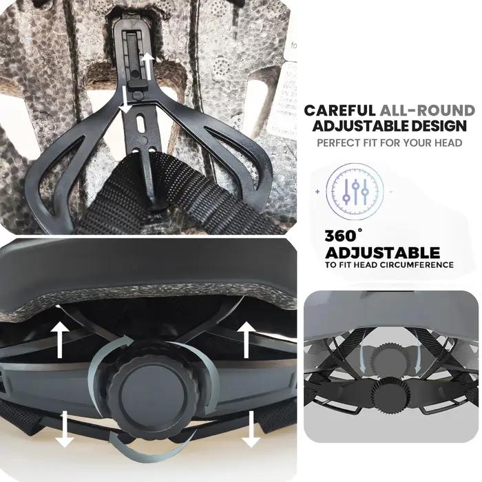 PJT nouveau casque de vélo LED avec lunettes de soleil et pare-soleil Rechargeable hommes casque de
