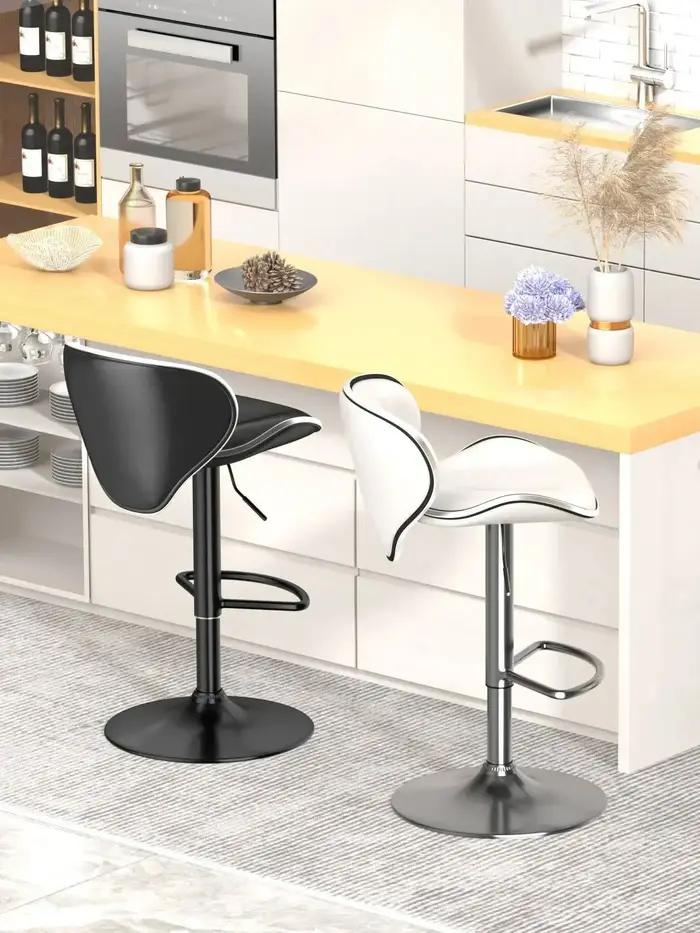Tabouret de Bar rembourré à la mode, chaise haute moderne incurvée réglable, comptoir d'îlot de cuis