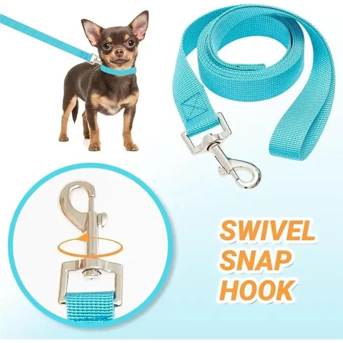 Short Laisse pour chien de 6 pieds avec crochet pivotant - 12 pièces pour chiens de petite