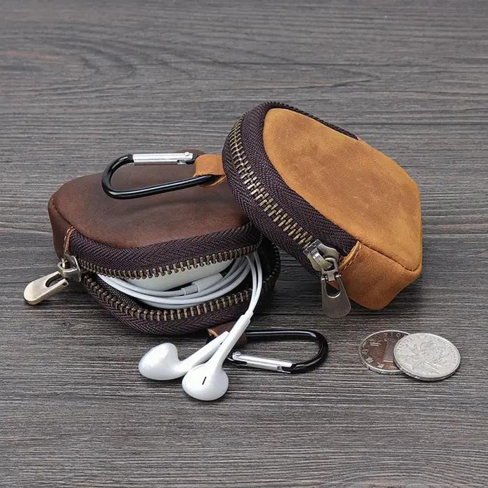 Mousqueton en cuir PU multicolore rétro mini porte-monnaie porte-clés portefeuille unisexe style décontracté polyvalent pour femmes et hommes occassions spéciales et quotidiennes