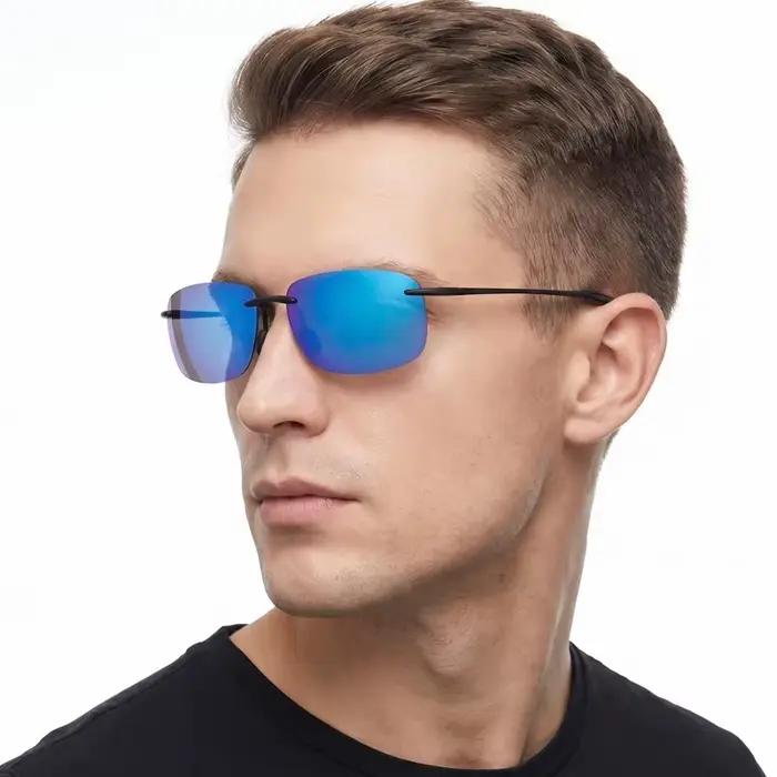 Lunettes de soleil ultralégères TR90 sans cadre pour homme et femme pour activités extérieures et pêche