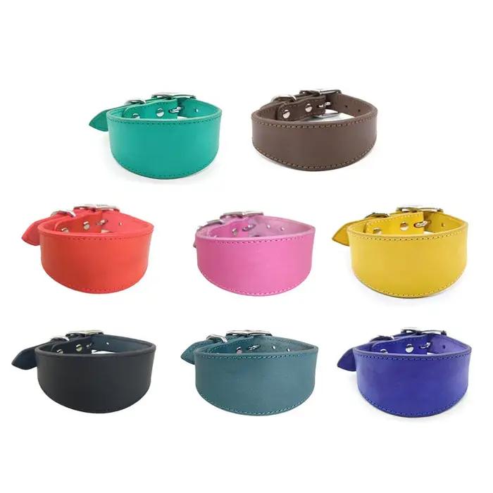 Whippet-Collier Large en Cuir Souple et Daim pour Chien