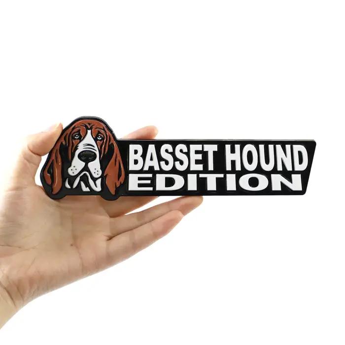 1 pièce d'emblèmes 3D édition BASSET HOUND, articles décoratifs. Convient pour décorer l'arrière des voitures, des camions et des SUV, imperméable